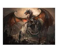 Runa Art Papier peint intissé Chevaliers du château du dragon 352 x 250 cm Toison Mur XXL Tableaux Muraux Tapisserie Photo Décoration Murale Salon Chambre marron 9131011a