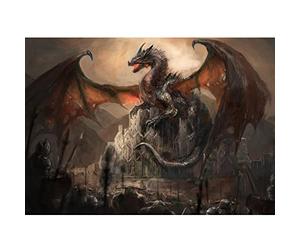 Runa Art Papier peint intissé Chevaliers du château du dragon 352 x 250 cm Toison Mur XXL Tableaux Muraux Tapisserie Photo Décoration Murale Salon Chambre marron 9131011a
