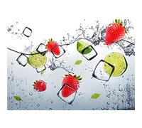 Runa Art Papier peint intissé fruits cuisine 352 x 250 cm Toison Mur XXL Tableaux Muraux Tapisserie Photo Décoration Murale Salon Chambre Gris Vert Rouge 9254011a