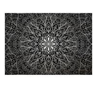 Runa Art Papier peint intissé Mandala Orientalisch 352 x 250 cm Toison Mur XXL Tableaux Muraux Tapisserie Photo Décoration Murale Salon Chambre Schwarz Weiss 9093011c