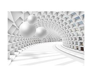 Runa Art Papier peint intissé Mural Abstract architecture 3D Moderne Toison Salon Chambre à Coucherr Salle - Tableaux Muraux Tapisserie Photo - blanc 9223010c