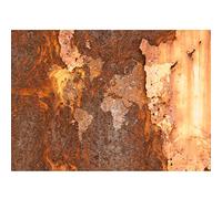 Runa Art Papier peint intissé Mural Béton Planisphère Moderne Toison Salon Chambre à Coucherr Salle - Tableaux Muraux Tapisserie Photo - marron 9123010a