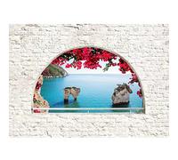 Runa Art Papier peint intissé Mural Fenêtre à la mer Moderne Toison Salon Chambre à Coucherr Salle - Tableaux Muraux Tapisserie Photo - blanc bleu 9284010a