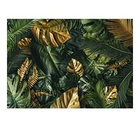 Runa Art Papier peint intissé Mural feuilles tropicales Monstera Moderne Toison Salon Chambre à Coucherr Salle - Tableaux Muraux Tapisserie Photo - vert or 9591010a