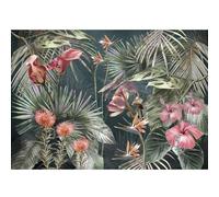 Runa Art Papier peint intissé Mural Fleur Moderne Toison Salon Chambre à Coucherr Salle - Tableaux Muraux Tapisserie Photo - Rose vert 9561010a