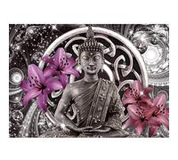Runa Art Papier peint intissé Mural Lily Bouddha Moderne Toison Salon Chambre à Coucherr Salle - Tableaux Muraux Tapisserie Photo - gris violet 9108010a