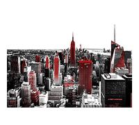 Runa Art Papier peint intissé Mural New York Moderne Toison Salon Chambre à Coucherr Salle - Tableaux Muraux Tapisserie Photo - rouge noir 9202010a