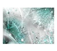Runa Art Papier peint intissé pissenlits 352 x 250 cm Toison Mur XXL Tableaux Muraux Tapisserie Photo Décoration Murale Salon Chambre gris turquoise 9483011c
