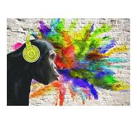 Runa Art Papier peint intissé Singe Graffiti 352 x 250 cm Toison Mur XXL Tableaux Muraux Tapisserie Photo Décoration Murale Salon Chambre Coloré 9169011a