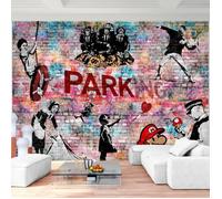 Runa art Papier Peint Intissé Tapisserie Collage de Banksy 308x220 cm (6,8 M2)|7 Bandes Faciles à Coller 9389010c