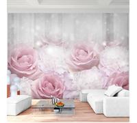 Runa art Papier Peint Intissé Tapisserie Fleurs roses 352x250 cm (8,8 M2) - 8 Bandes Faciles à Coller 9425011a
