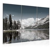 Runa Art Paysage Montagnes Peinture Tableau Salon XXL Gris Panorama La Nature 120 x 80 cm 3 Parties Decoration Murale 606831c
