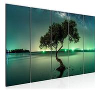 Runa Art Peinture Aurore boréale Nuit Étoiles Impression sur Toile intissee Decoration Murale Salon Chambre 044356a