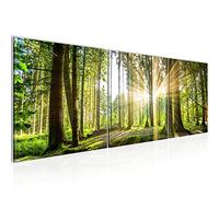 Runa Art - Peinture Forêt Paysage 120 x 40 cm Tableau en Toile non Tissée Vert En plusieurs Parties Moderne Decoration Murale 503833b