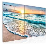 Runa Art Peinture Le Coucher du Soleil Plage Impression sur Toile intissee Decoration Murale Salon Chambre 023756a