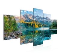 Runa Art - Peinture Paysage 200L x 100l cm 5 Parties XXL Decoration Murale Dessin Montagne Vert 059551a