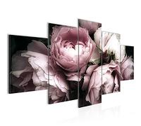Runa Art Roses De Fleurs Tableau Murale Impression sur Toile Intissee 5 parties Ancien Noir coloré Chambre Salle 039153a