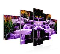 Runa Art - Tableau Cascade 200 x 100 cm 5 Parties XXL Decoration Murale Dessin Violet 501751b