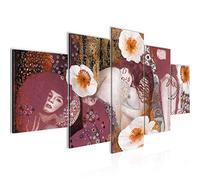Runa Art - Tableau Collage Gustav Klimt 200 x 100 cm 5 Parties XXL Decoration Murale Dessin Rose 018551b