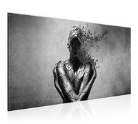 Runa Art Tableau Decoration Murale Abstrait Humain 1 Partie Moderne Toile non tissée Salon Salle 3D Noir Blanc 612312c