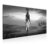 Runa Art Tableau Decoration Murale Afrique Massai 1 Partie Moderne Toile non tissée Salon Salle Femme Noir Et Blanc 001612c