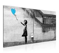 Runa Art Tableau Decoration Murale Banksy Ballon Fille 1 Partie Moderne Toile Non tissée Salon Salle Art Urbain Bleu 301612c