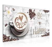 Runa Art Tableau Decoration Murale Café Cuisine 1 Partie Moderne Toile non tissée Salon Salle Be Happy Blanc 020712b