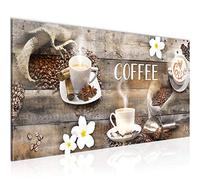 Runa Art Tableau Decoration Murale Cafetière 1 Partie Moderne Toile non tissée Salon Salle Motif de cuisine Brun beige 027112b
