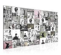 Runa Art Tableau Decoration Murale Collage Banksy 1 Partie Moderne Toile non tissée Salon Salle Art Urbain Gris 302712b