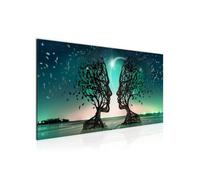 Runa Art Tableau Decoration Murale Couple d'amoureux Moderne Toile non tissée Salon Salle Abstrait Arbre Turquoise 044812a