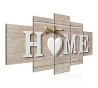 Runa art Tableau Décoration Murale Cœur Home 150x75 cm - 5 Panneaux Deco Toile Prêt à Accrocher 014753a