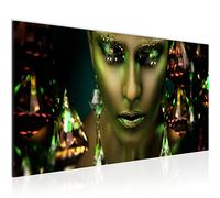 Runa Art Tableau Decoration Murale Femme Visage Lèvres 1 Partie Moderne Toile non tissée Salon Salle Mode cosmétique Vert Or 042112b