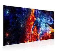 Runa Art Tableau Decoration Murale Feu Flamme 1 Partie Moderne Toile non tissée Salon Salle Abstrait Rouge Bleu 401012a