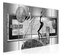 Runa art Tableau Décoration Murale Figures Abstraites 150x60 cm - 5 Panneaux Deco Toile Prêt à Accrocher 302456c