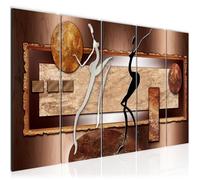 Runa art Tableau Décoration Murale Figures Abstraites 150x60 cm - 5 Panneaux Deco Toile Prêt à Accrocher 302456a