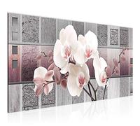 Runa Art Tableau Decoration Murale Fleurs Orchidée 1 Partie Moderne Toile non tissée Salon Salle Abstrait Violet Gris 204612c