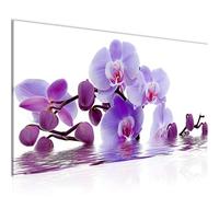 Runa Art Tableau Decoration Murale Fleurs Orchidée 1 Partie Moderne Toile Non tissée Salon Salle Spa Zen Violet 200612b
