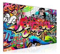 Runa art Tableau Décoration Murale Graffiti Street Art 150x60 cm - 5 Panneaux Deco Toile Prêt à Accrocher 401756a