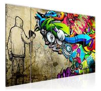 Runa art Tableau Décoration Murale Graffiti Street Art 200x80 cm - 5 Panneaux Deco Toile Prêt à Accrocher 401955a