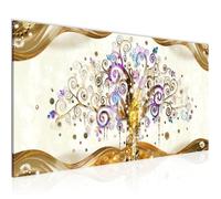 Runa art Tableau Décoration Murale Gustav Klimt - Arbre de Vie 100x40 cm - 1 Panneau Deco Toile Prêt à Accrocher 003012a