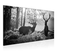 Runa Art Tableau Decoration Murale Hiver Cerf 1 Partie Moderne Toile non tissée Salon Salle Paysage Noir Blanc 003812c