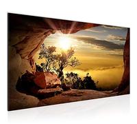 Runa Art Tableau Decoration Murale La Nature Montagnes 1 Partie Moderne Toile non tissée Salon Salle Paysage Beige Marron 607612b