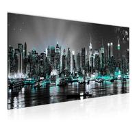 Runa art Tableau Décoration Murale La Ville de New York 100x40 cm - 1 Panneau Deco Toile Prêt à Accrocher 605412b