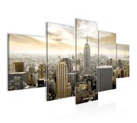 Runa art Tableau Décoration Murale La ville de New York 150x75 cm - 5 Panneaux Deco Toile Prêt à Accrocher 603453a