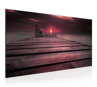 Runa Art Tableau Decoration Murale Le Coucher Du Soleil 1 Partie Moderne Toile non tissée Salon Salle Paysage Gris Rouge 020212c