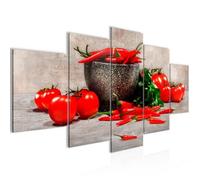 Runa art Tableau Décoration Murale Légumes Cuisine 200x100 cm - 5 Panneaux Deco Toile Prêt à Accrocher 005851c