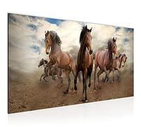 Runa Art Tableau Decoration Murale Les Chevaux 1 Partie Moderne Toile non tissée Salon Salle animaux brun 036012a