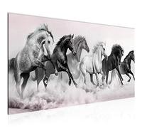 Runa Art Tableau Decoration Murale Les Chevaux 1 Partie Moderne Toile non tissée Salon Salle animaux Rose gris 032512b