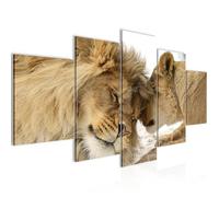 Runa art Tableau Décoration Murale Lions Amour 150x75 cm - 5 Panneaux Deco Toile Prêt à Accrocher 002153a
