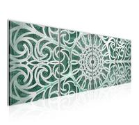 Runa art Tableau Décoration Murale Mandala Abstrait 160x50 cm - 4 Panneaux Deco Toile Prêt à Accrocher 109646b